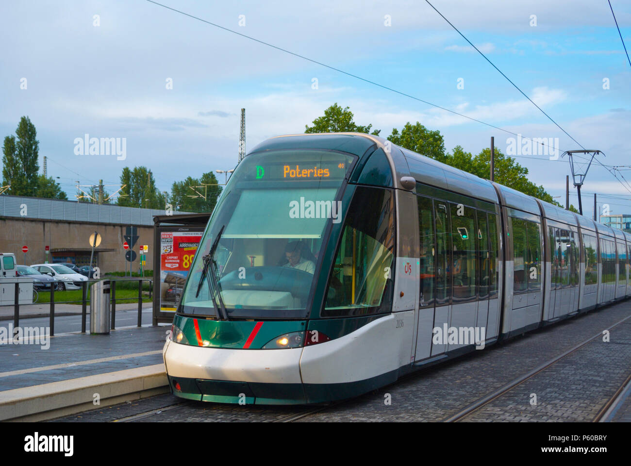 Kehl Bahnhof, tram stop, terminal stops for trams from Strasbourg, Kehl, Germany Stock Photo