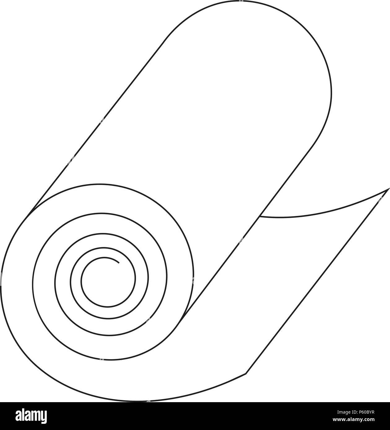 vector illustration. Icon of roll of fabric or paper roll eps10 Stock