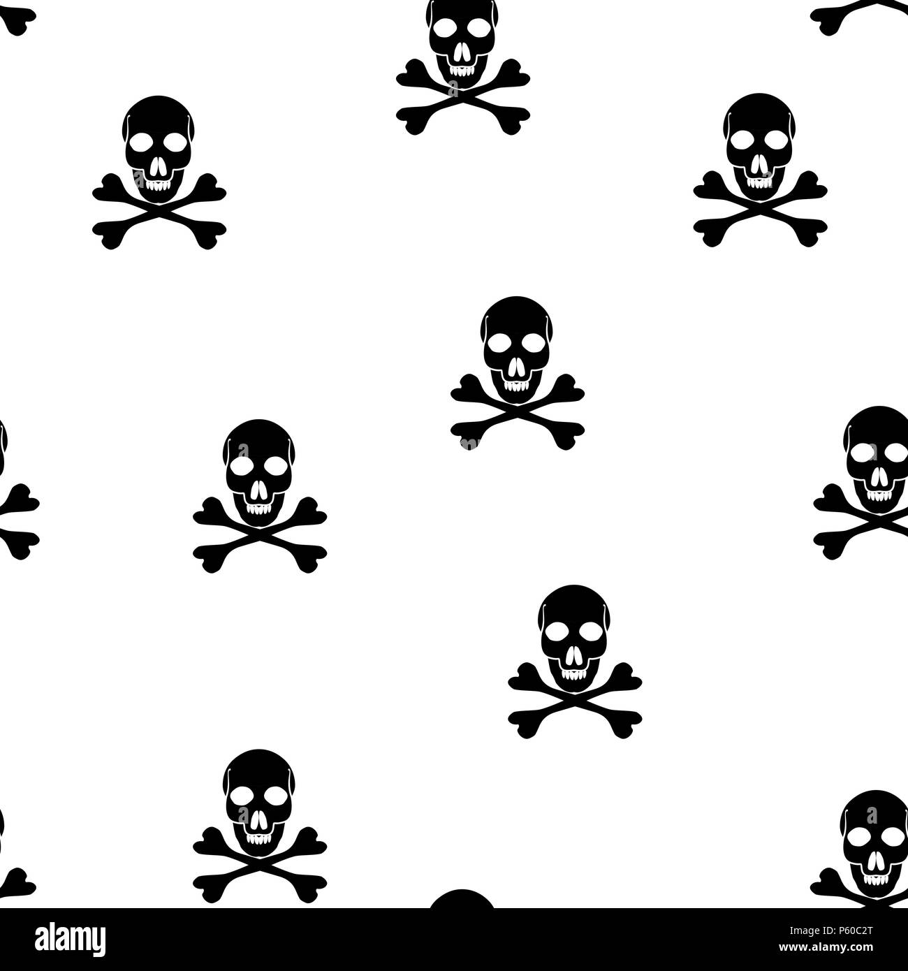 Vector seamless pattern with skulls and bones Stock Vector Image & Art ...