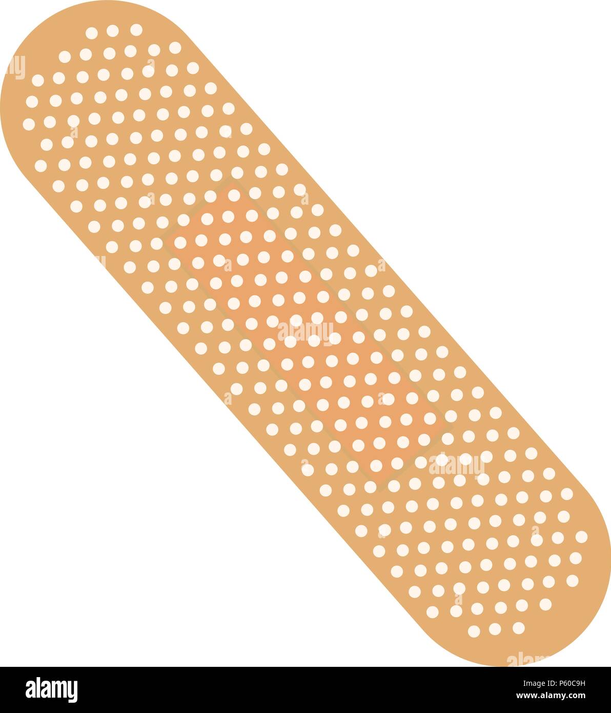 Sticking plaster on a white background. Medical band. Realistic vector flexible fabric bandage Stock Vector