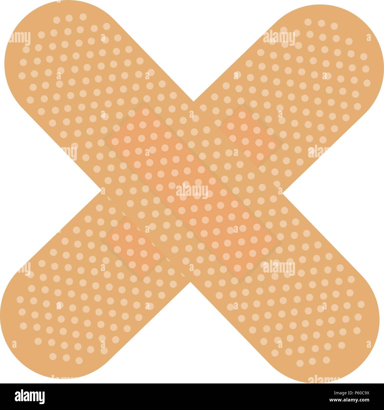 First Aid Band Plaster Strip Medical Patch Color Cross Icon. Stock Vector