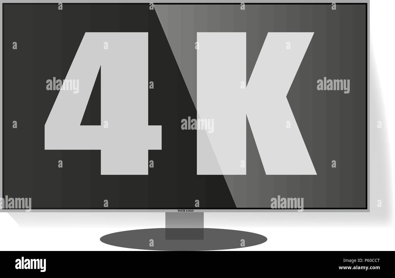 4k smart TV screen with ultra hd resolution. Eps10 vector illustration. Stock Vector