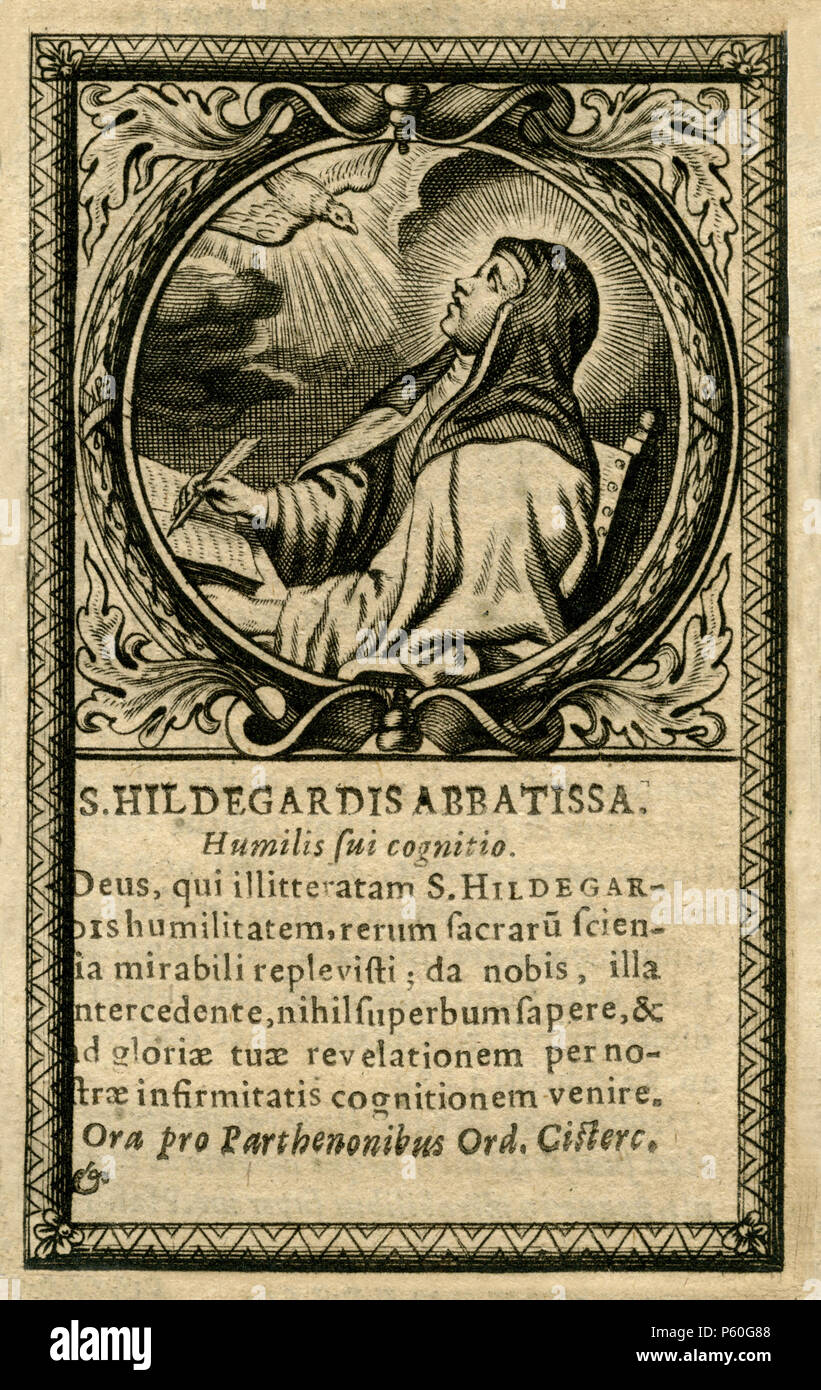 Hildegard von Bingen (1098-1179), Benedictine and mystic in the 12th century, Stock Photo