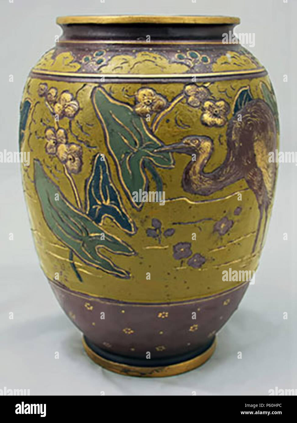 N/A. English: Ibis Vase . Ernest Chaplet 523 Ernest Chaplet Ibis Vase Stock Photo