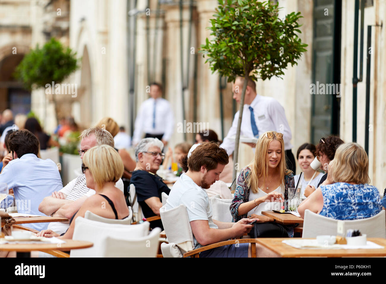 Cafe scene Dubrovnik Croatia Stock Photo