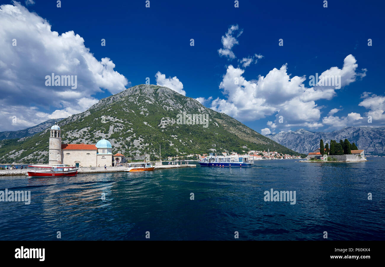 Our Lady of the rock island, Perast, Bay of Kotor Stock Photo