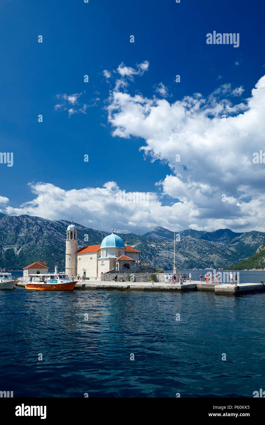 Our Lady of the rock island, Perast, Bay of Kotor Stock Photo