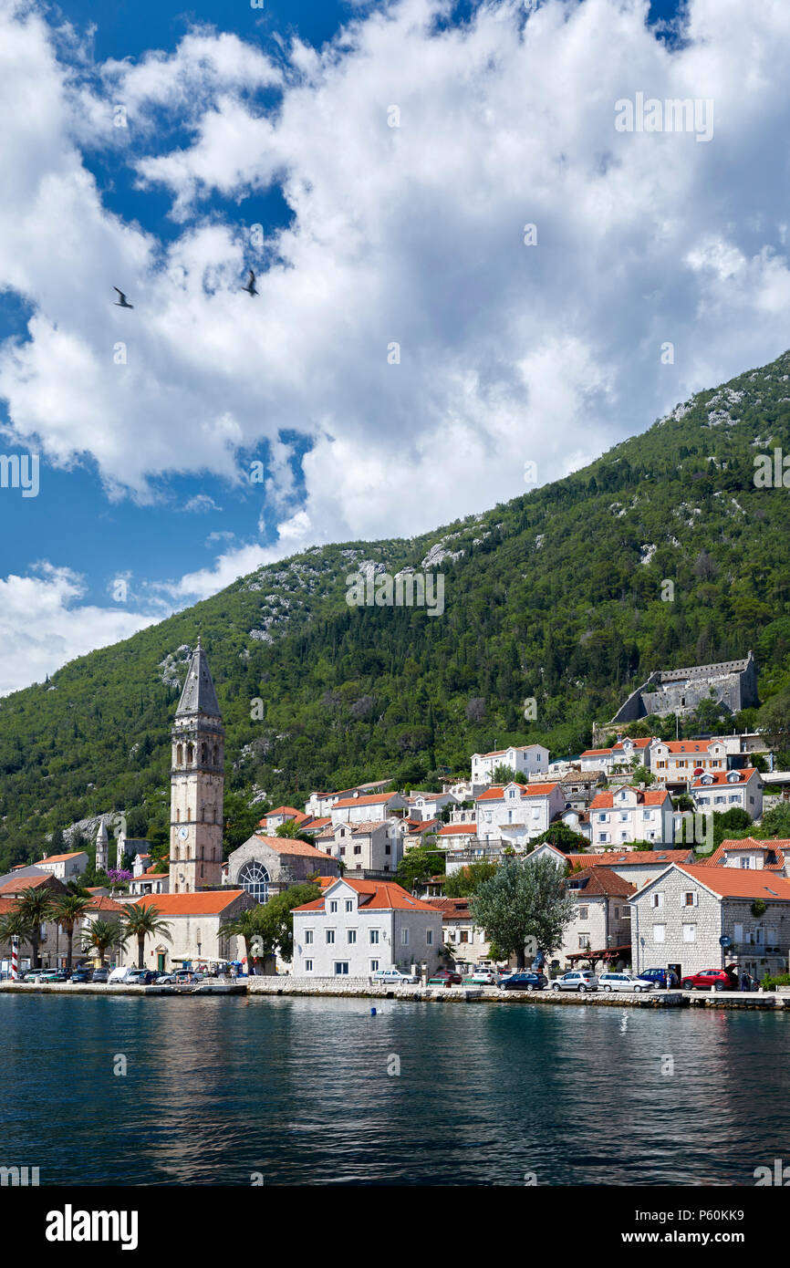 Perast, bay of Kotor Montenegro Stock Photo