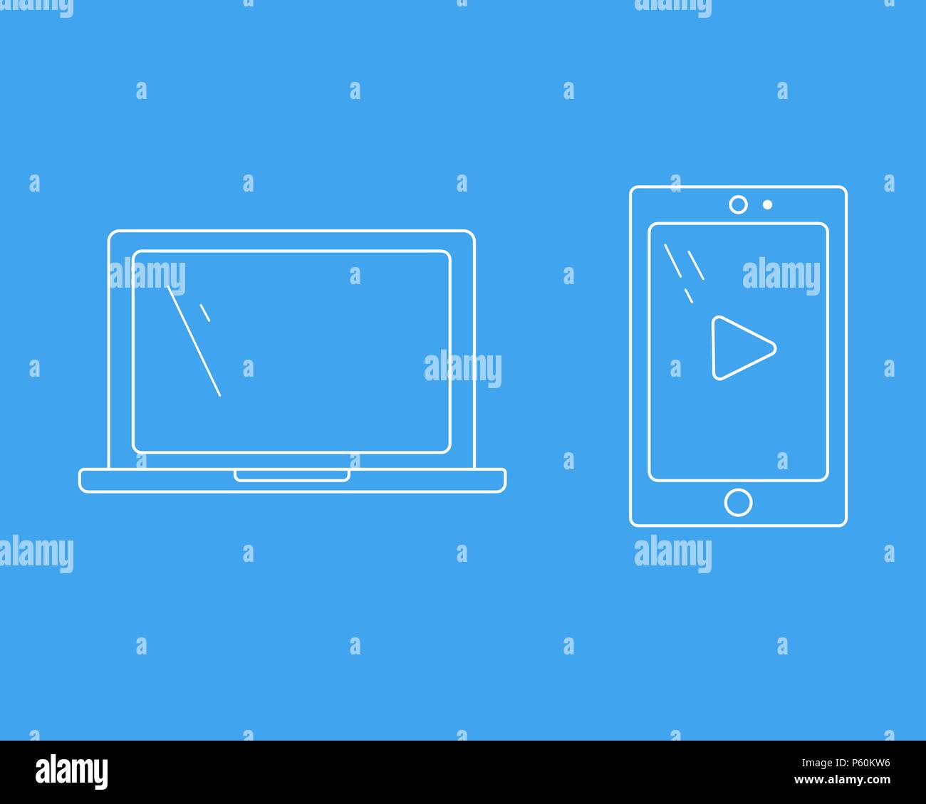 Laptop and tablet. Vector illustration. Set of the technology Stock ...
