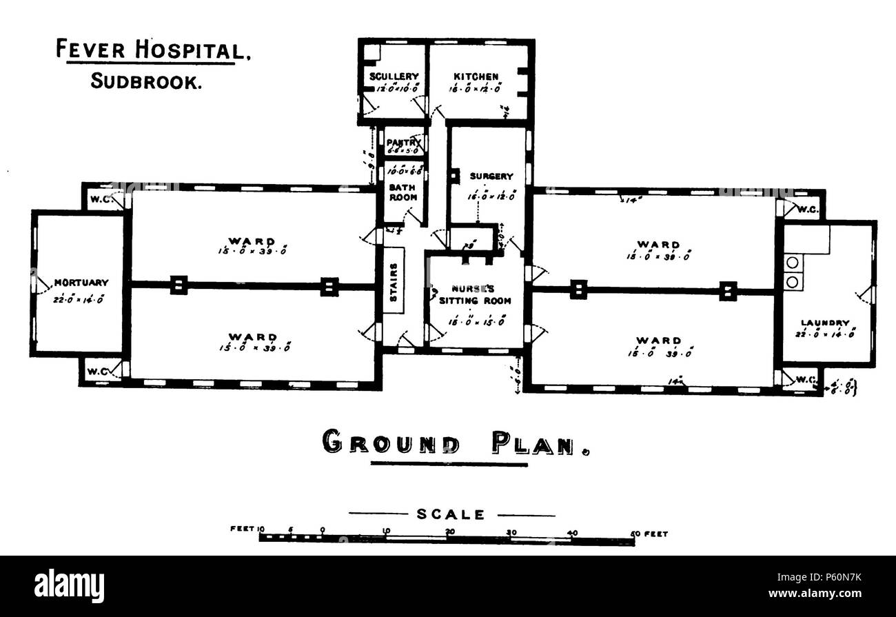 555 Fever Hospital, Sudbrook (Walker 1888) Stock Photo
