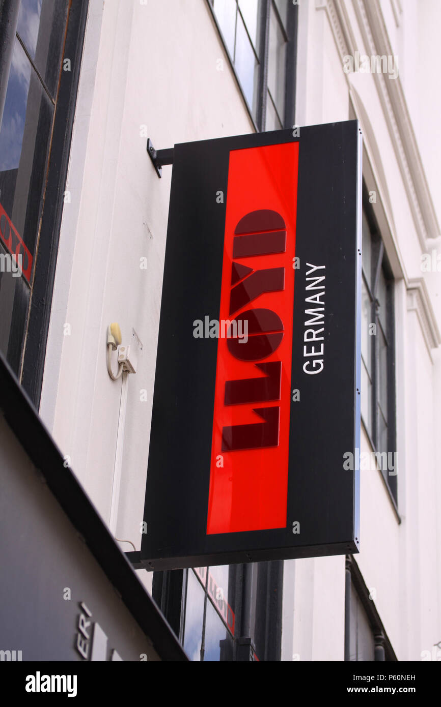 Copenhagen, Denmark - June 26, 2018: Lloyd shoes shop logo on panel. The  German company offers a great and variety of shoes for men and women Stock  Photo - Alamy