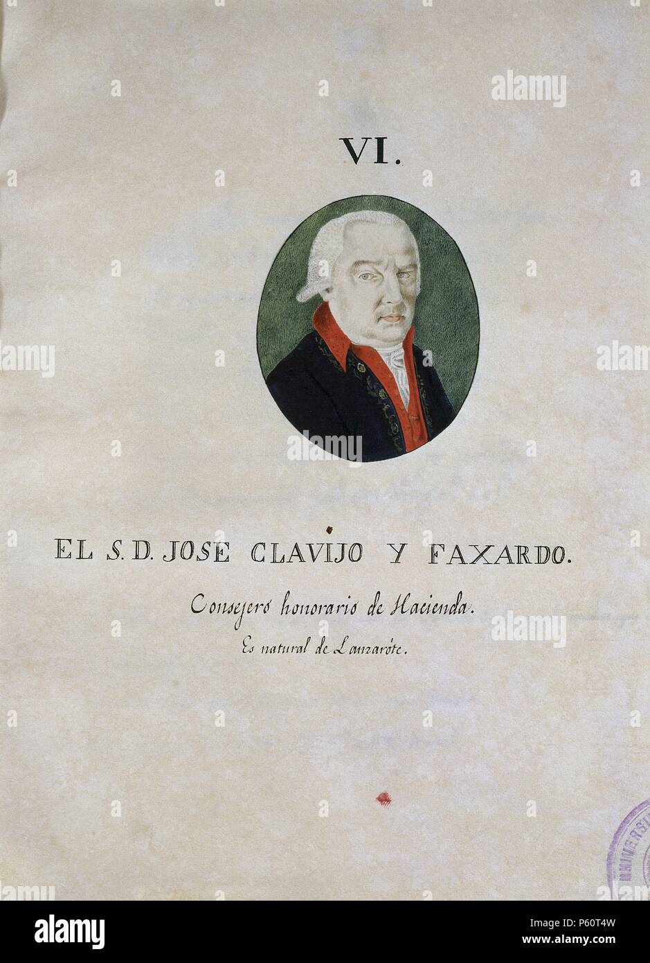JOSE CLAVIJO Y FAJARDO. Location UNIVERSIDAD, LA LAGUNA, TENERIFFA