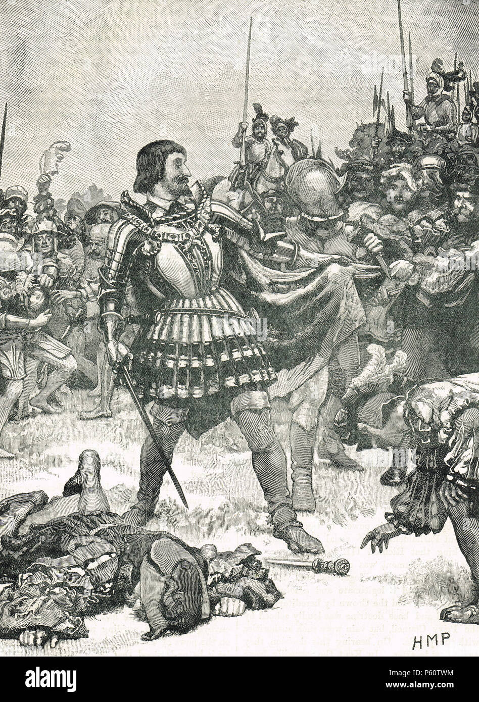 Surrender of King Francis I of France, battle of Pavia, 24 February 1525 Stock Photo