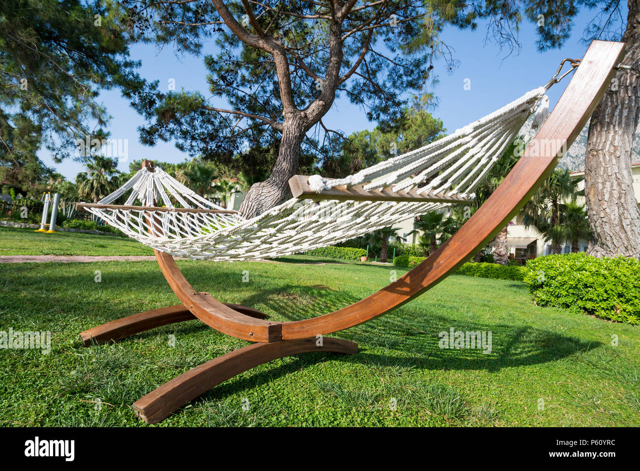 Beautiful hammock near house in summer, Turkey Stock Photo Alamy