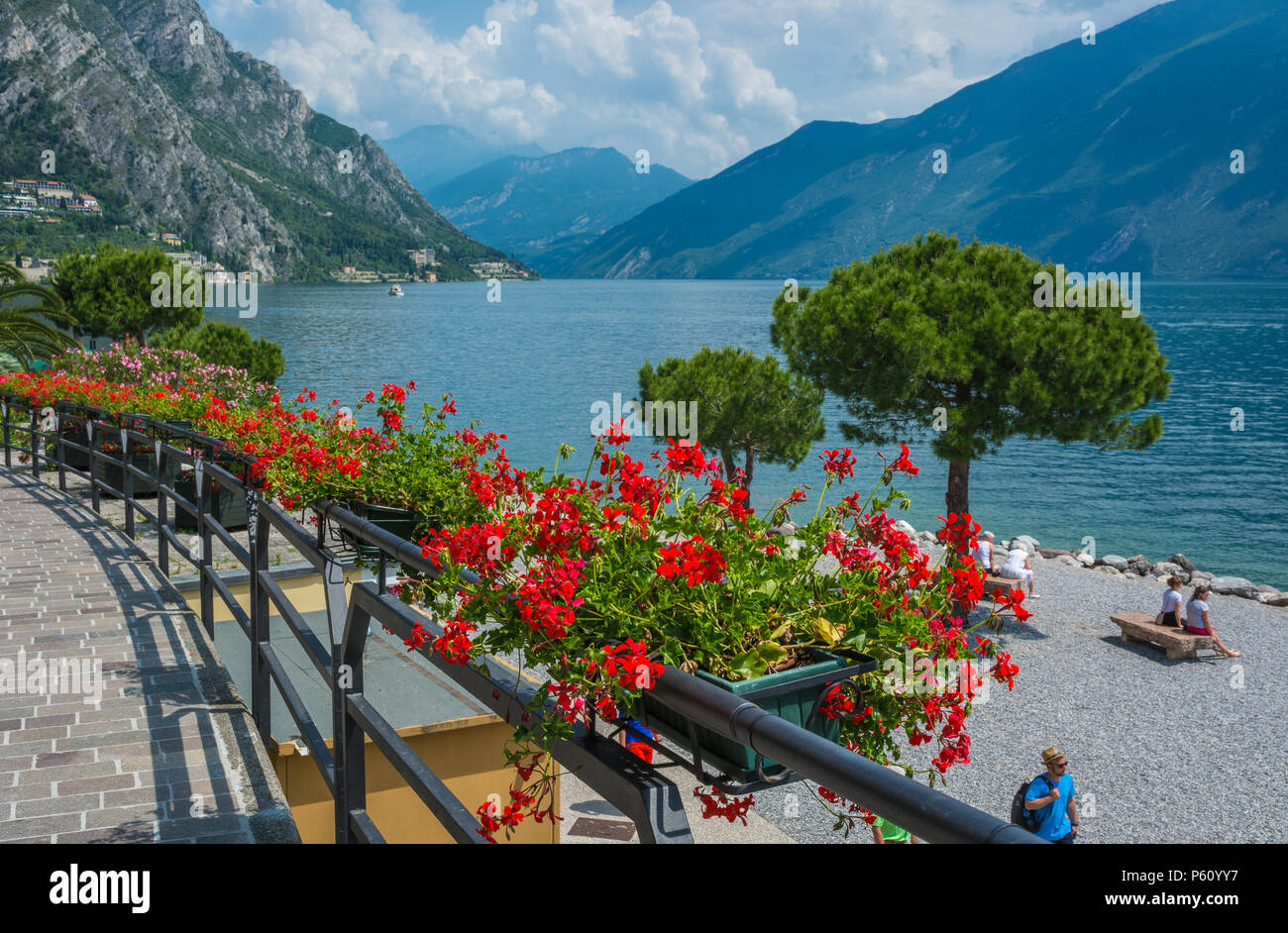 View of Garda Lake, from Limone sul Garda, Brescia, Italy Stock Photo