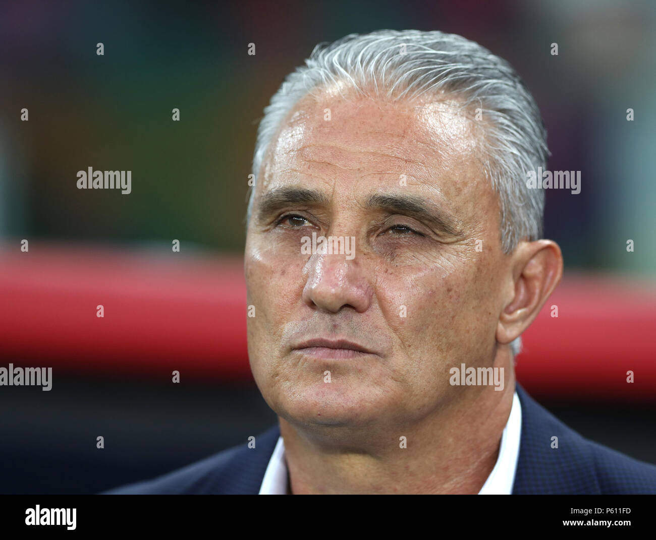 Moscow, Russia. 27th June, 2018. Head coach Tite of Brazil is seen prior to the 2018 FIFA World Cup Group E match between Brazil and Serbia in Moscow, Russia, June 27, 2018. Credit: Xu Zijian/Xinhua/Alamy Live News Stock Photo