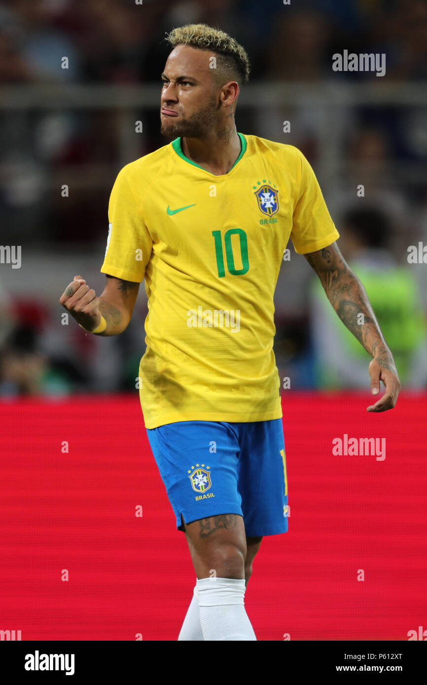 Neymar BRAZIL SERBIA V BRAZIL, 2018 FIFA WORLD CUP RUSSIA 27 June 2018 GBC8898 Serbia v Brazil 2018 FIFA World Cup Russia Spartak Stadium Moscow STRICTLY EDITORIAL USE ONLY. If The Player/Players Depicted In This Image Is/Are Playing For An English Club Or The England National Team. Then This Image May Only Be Used For Editorial Purposes. No Commercial Use. The Following Usages Are Also Restricted EVEN IF IN AN EDITORIAL CONTEXT: Use in conjuction with, or part of, any unauthorized audio, video, data, fixture lists, club/league logos, Betting, Games or any 'live' services. Stock Photo