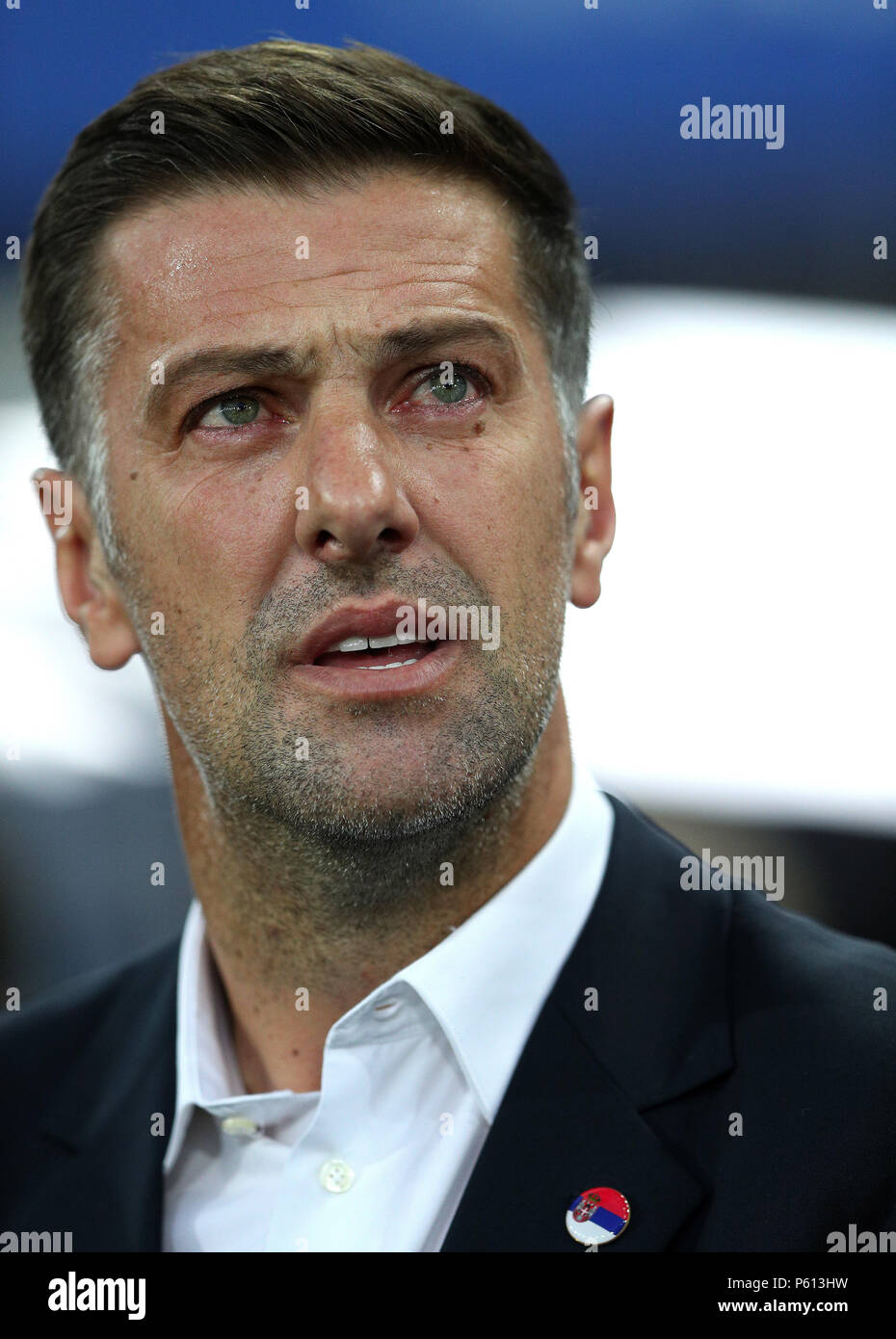 Moscow, Russia, 27 June 2018. SERBIA VS BRAZIL - Serbia coach Mladen Krstajic during the match between Serbia and Brazil valid for the 2018 World Cup held at the Otkrytie Arena (Spartak) in Moscow, Russia. (Photo: Rodolfo Buhrer/La Imagem/Fotoarena) Credit: Foto Arena LTDA/Alamy Live News Stock Photo