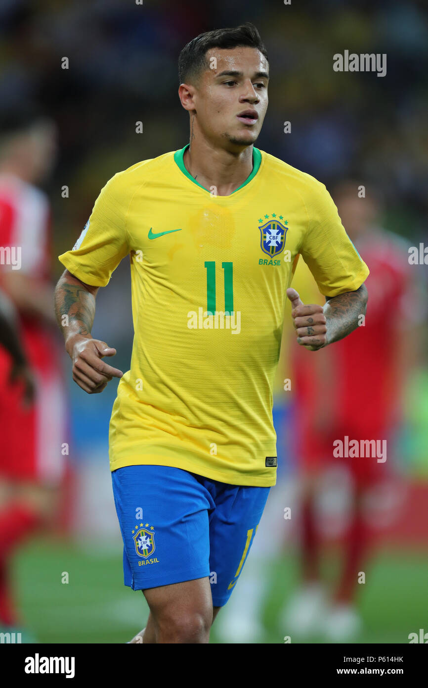Philippe Coutinho BRAZIL SERBIA V BRAZIL, 2018 FIFA WORLD CUP RUSSIA 27  June 2018 GBC8937 Serbia v Brazil 2018 FIFA World Cup Russia Spartak  Stadium Moscow STRICTLY EDITORIAL USE ONLY. If The