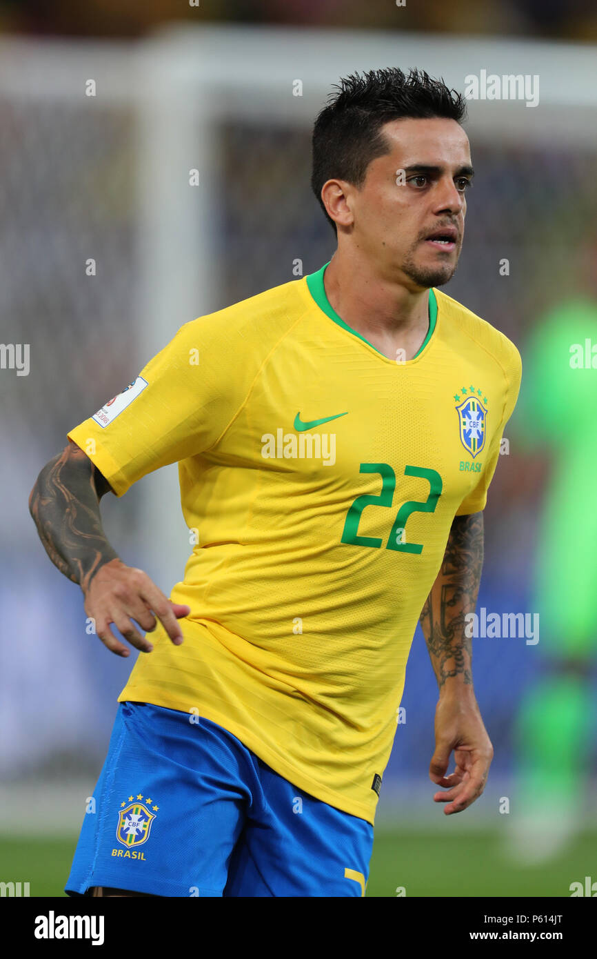 Fagner BRAZIL SERBIA V BRAZIL, 2018 FIFA WORLD CUP RUSSIA 27 June 2018 GBC8945 Serbia v Brazil 2018 FIFA World Cup Russia Spartak Stadium Moscow STRICTLY EDITORIAL USE ONLY. If The Player/Players Depicted In This Image Is/Are Playing For An English Club Or The England National Team. Then This Image May Only Be Used For Editorial Purposes. No Commercial Use. The Following Usages Are Also Restricted EVEN IF IN AN EDITORIAL CONTEXT: Use in conjuction with, or part of, any unauthorized audio, video, data, fixture lists, club/league logos, Betting, Games or any 'live' services. Stock Photo