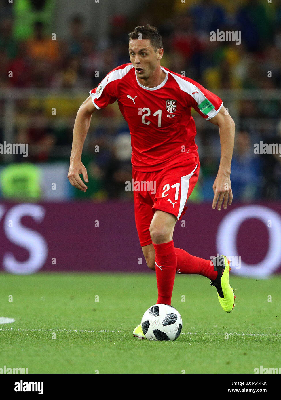 Moscow, Russia, 27 June 2018. SERBIA VS BRAZIL - Nemanja MATIC from Serbia during the match between Serbia and Brazil valid for the 2018 World Cup held at the Otkrytie Arena (Spartak) in Moscow, Russia. (Photo: Rodolfo Buhrer/La Imagem/Fotoarena) Credit: Foto Arena LTDA/Alamy Live News Stock Photo