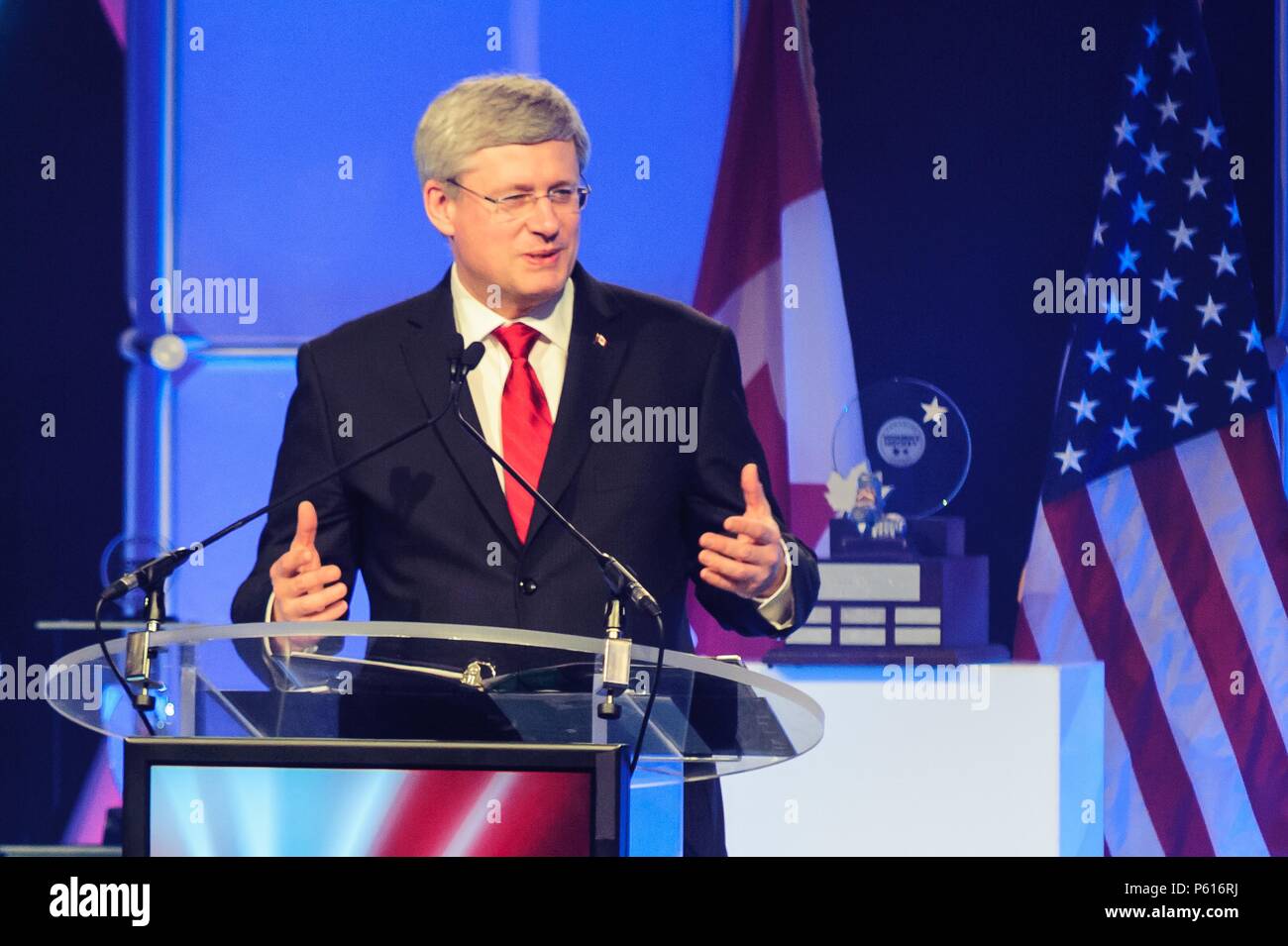 March 18, 2014 - OTTAWA, CA, 28 June 2018 - FILE PHOTO - Canadian television network CTV has uncovered documents that reveal that former Canadian Prime Minister Stephen Harper has covertly scheduled meetings at the White House with Cabinet officials, just as Canadian retaliatory tariffs are about to take effect. The visit has not been coordinated with Canadian officials at the Prime Minister's office, Foreign Affairs, or any traditional participants in such trips. CTV reports that Harper, who lost office to current PM, Justin Trudeau in a 2015 election, is scheduled to meet with National Secur Stock Photo