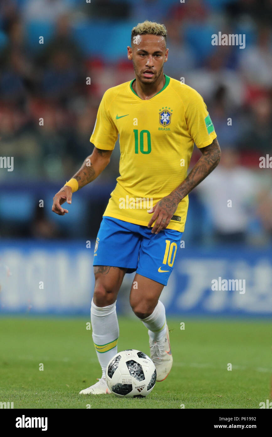 Neymar  BRAZIL  SERBIA V BRAZIL , 2018 FIFA WORLD CUP RUSSIA  27 June 2018  GBC8998  Serbia v Brazil  2018 FIFA World Cup Russia Spartak Stadium Moscow    STRICTLY EDITORIAL USE ONLY.   If The Player/Players Depicted In This Image Is/Are Playing For An English Club Or The England National Team.   Then This Image May Only Be Used For Editorial Purposes. No Commercial Use.    The Following Usages Are Also Restricted EVEN IF IN AN EDITORIAL CONTEXT:   Use in conjuction with, or part of, any unauthorized audio, video, data, fixture lists, club/league logos, Betting, Games or any 'live' services.   Stock Photo