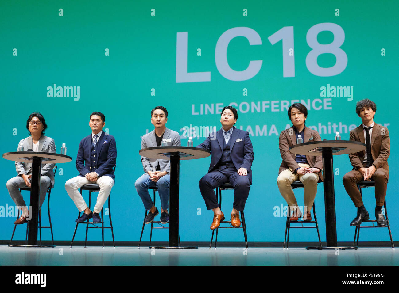 L To R Masaki Hamura Executive Officer And Head Of Advertising Business Strategy Of Line Corp Hisahiro Chofuku Director And Coo Of Line Pay Corp Takeshi Idezawa Representative Director And Ceo Of