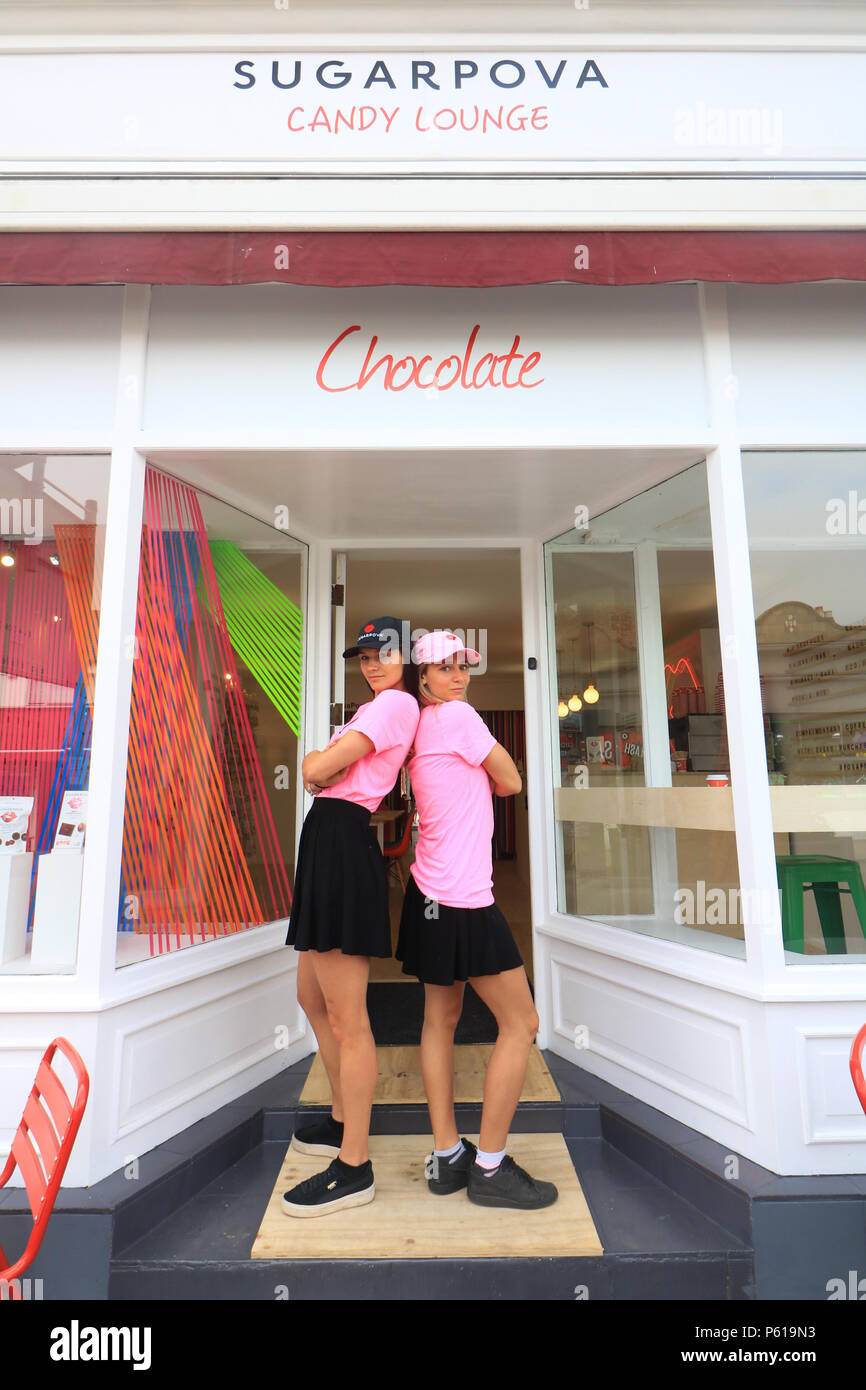 London UK. 28th June 2018. Wimbledon Feenie Ruiz and Hannah Bray