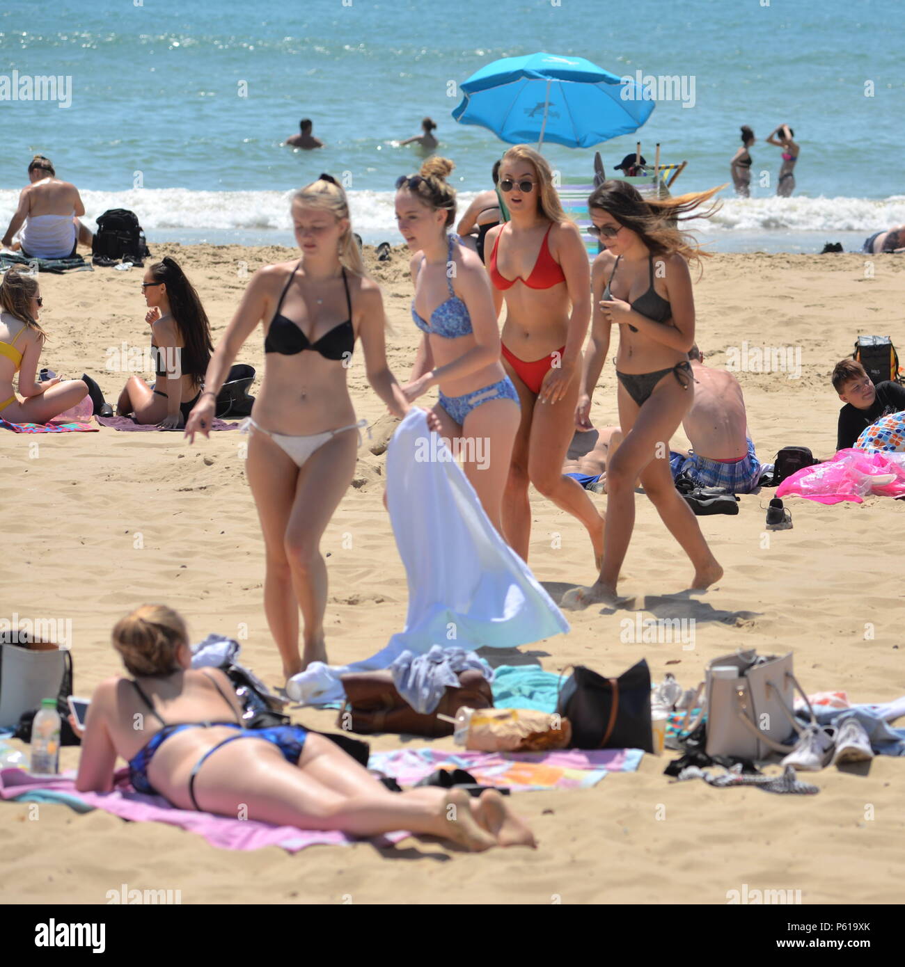 The beach girls hi-res stock photography images -