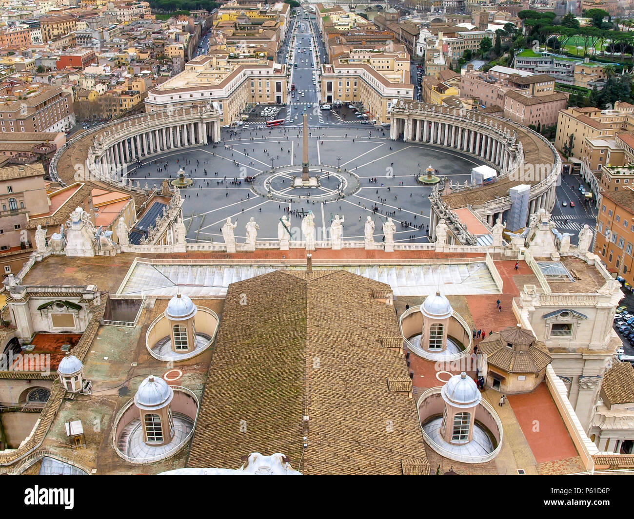 Aerial view of Saint Peter Square in Vatican Stock Photo
