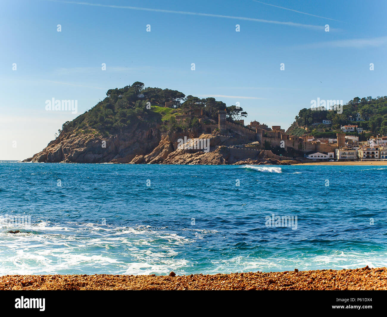 Gran Playa beach in Tossa de Mar, Girona, Catalonia, Spain Stock Photo