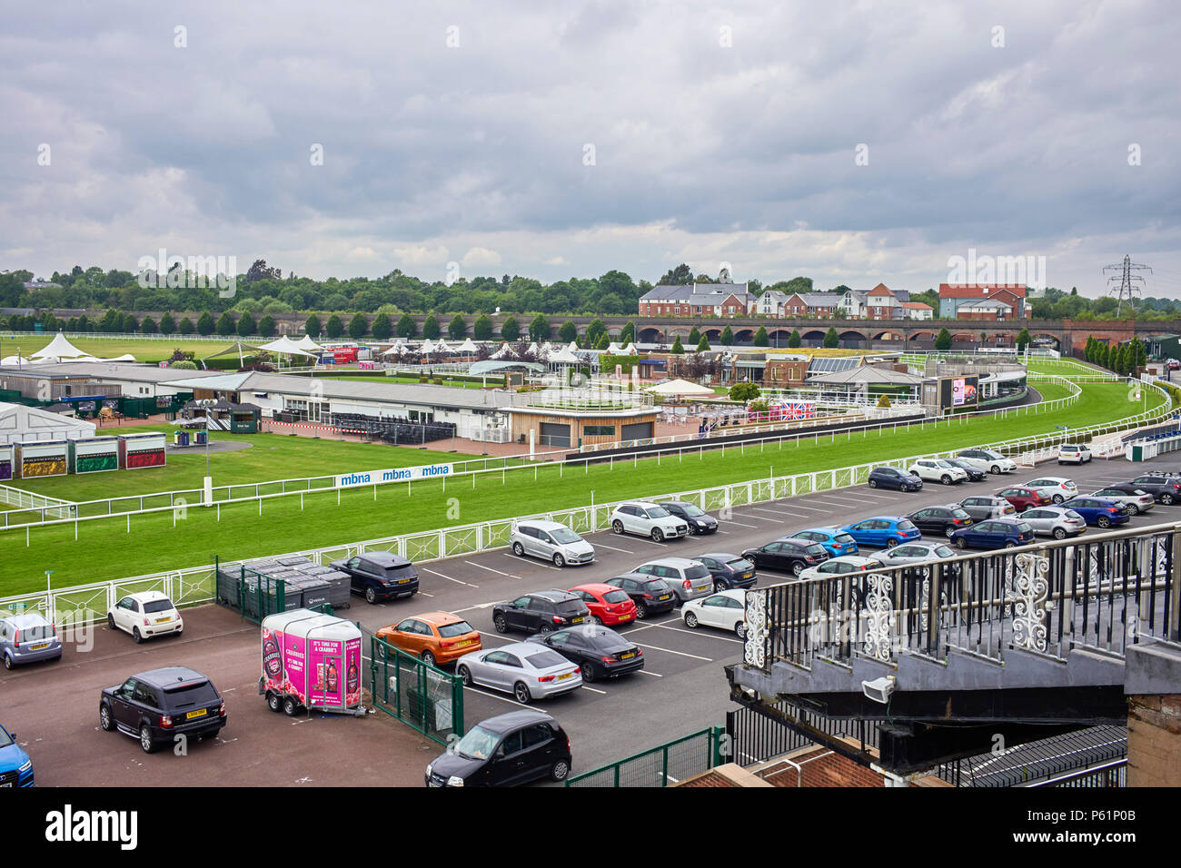 Chester racecourse viewed from the city walls Stock Photo