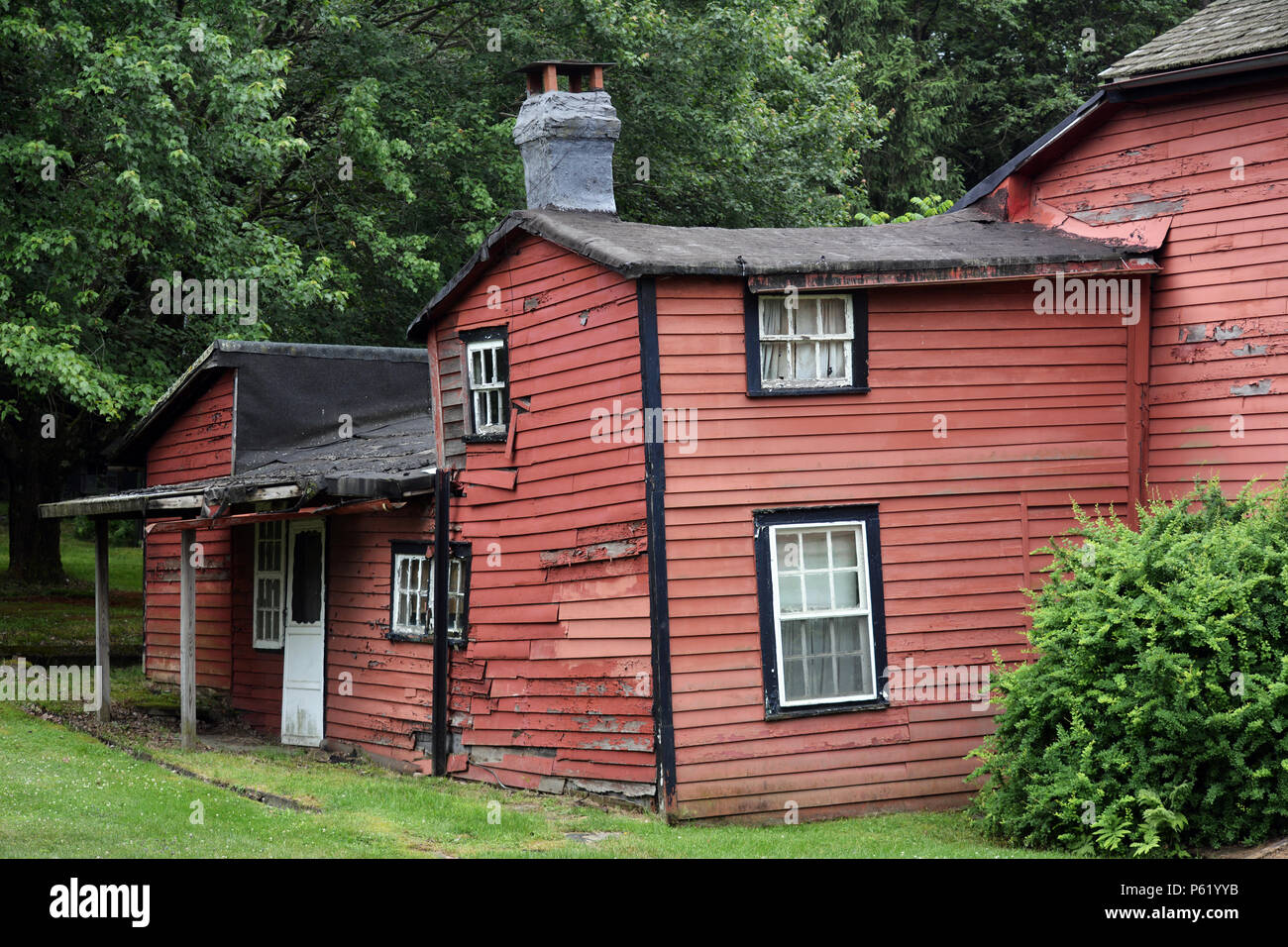 Coal Company Housing At Eckley Miners' Village in eastern Pennsylvania. A patch town located near Hazleton, Luzerne County,in the United States. Stock Photo