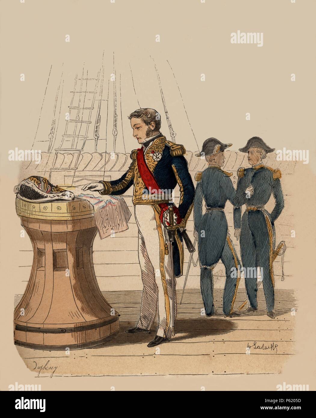 Francia. Siglo XIX. Uniforme de Almirante de marina, año 1857. Grabado de 1864. Stock Photo