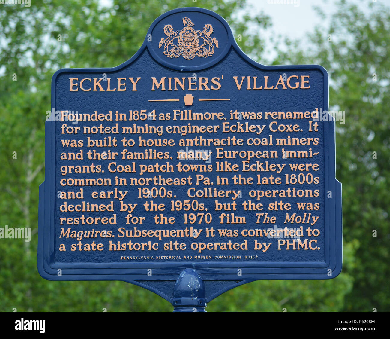 Eckley Miners' Village in eastern Pennsylvania is an anthracite coal mining patch town located near Hazleton, Luzerne County,  in the United States. Stock Photo