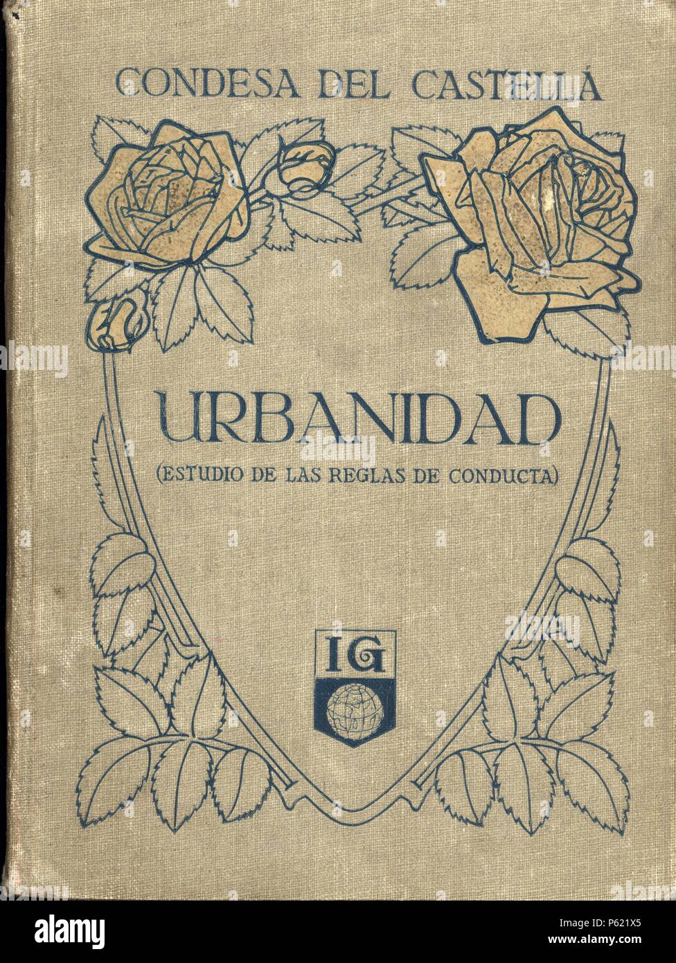 Libro de texto. Urbanidad, de la Condesa del Castellá. Imprenta Gráfica Seix Barral, Barcelona, 1916. Stock Photo
