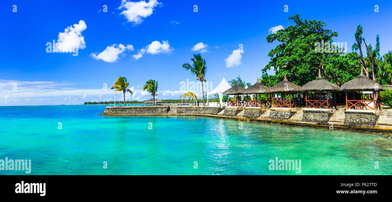 Luxury holidays in tropical paradise,Mauritius island. Stock Photo