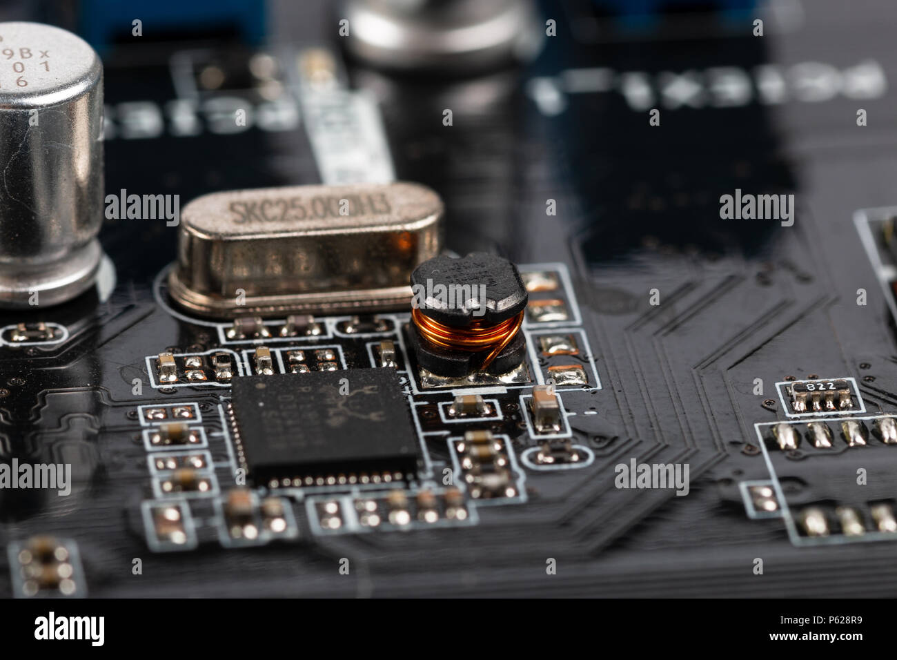 used pc motherboard macro view Stock Photo Alamy