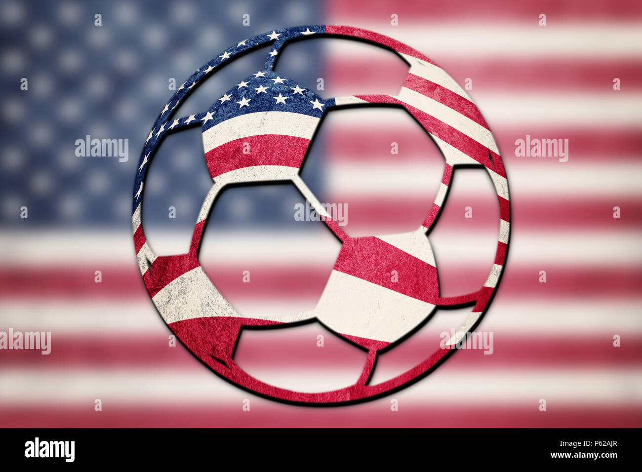 Soccer ball national USA flag. American football ball Stock Photo - Alamy