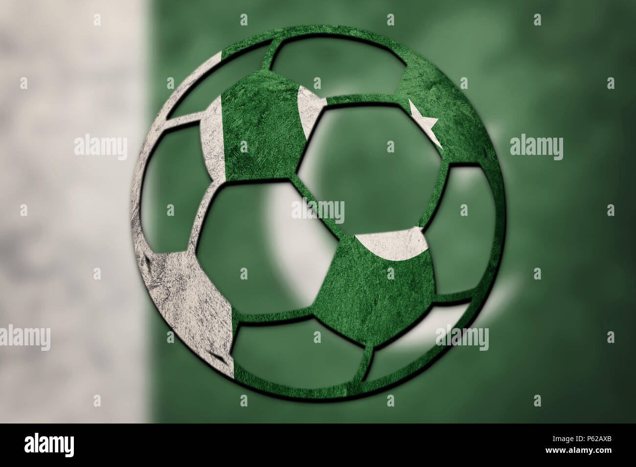 Soccer ball national Pakistan flag. Pakistan football ball Stock Photo