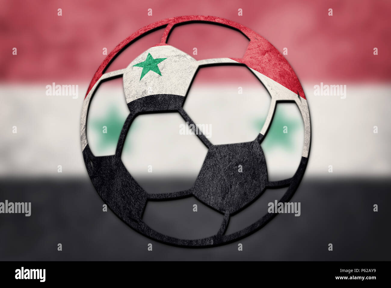 Soccer ball national Syria flag. Syrian football ball. Stock Photo