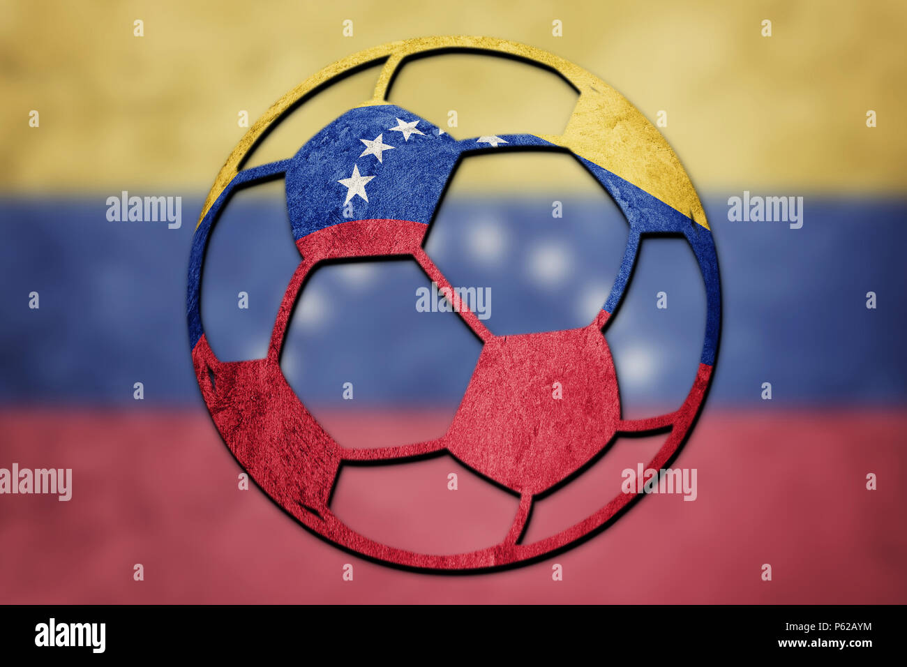 Soccer ball national Venezuela flag. Venezuela football ball Stock
