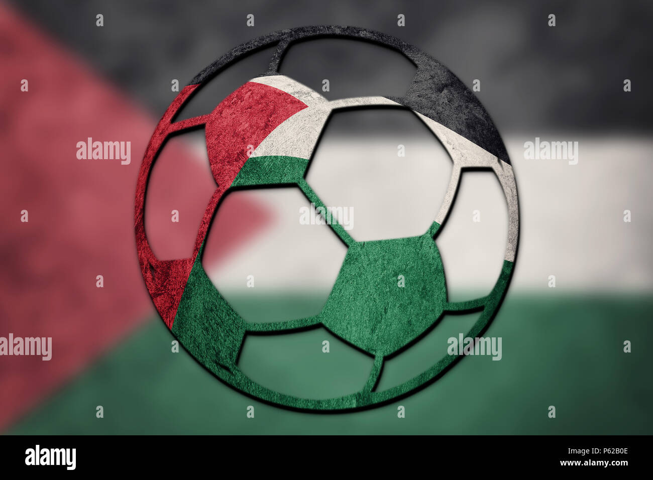 Soccer ball national Palestine Flag. Palestine football ball. Stock Photo