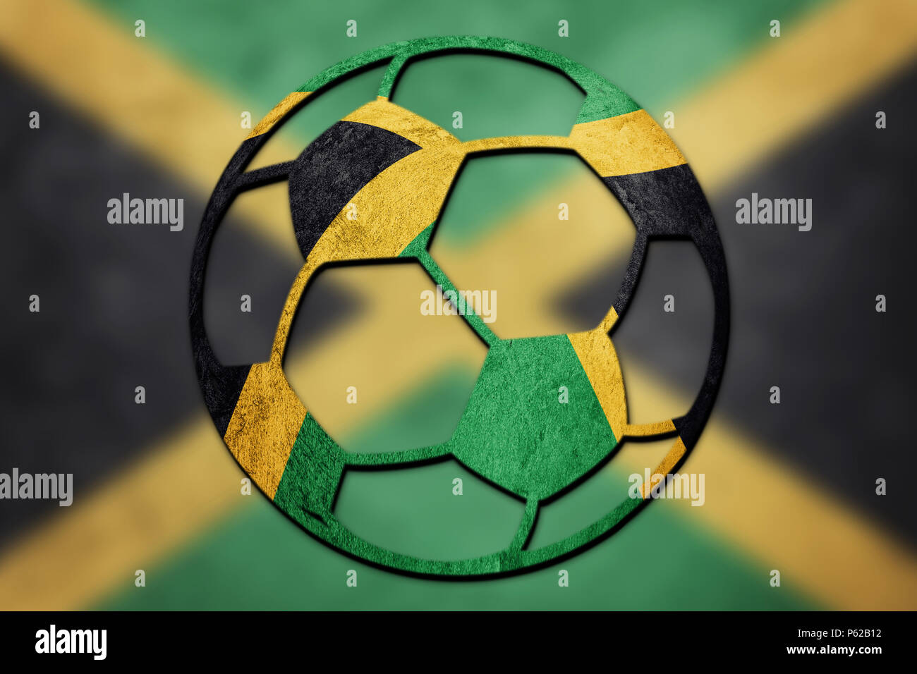Soccer ball national Jamaica flag. Jamaica football ball Stock Photo