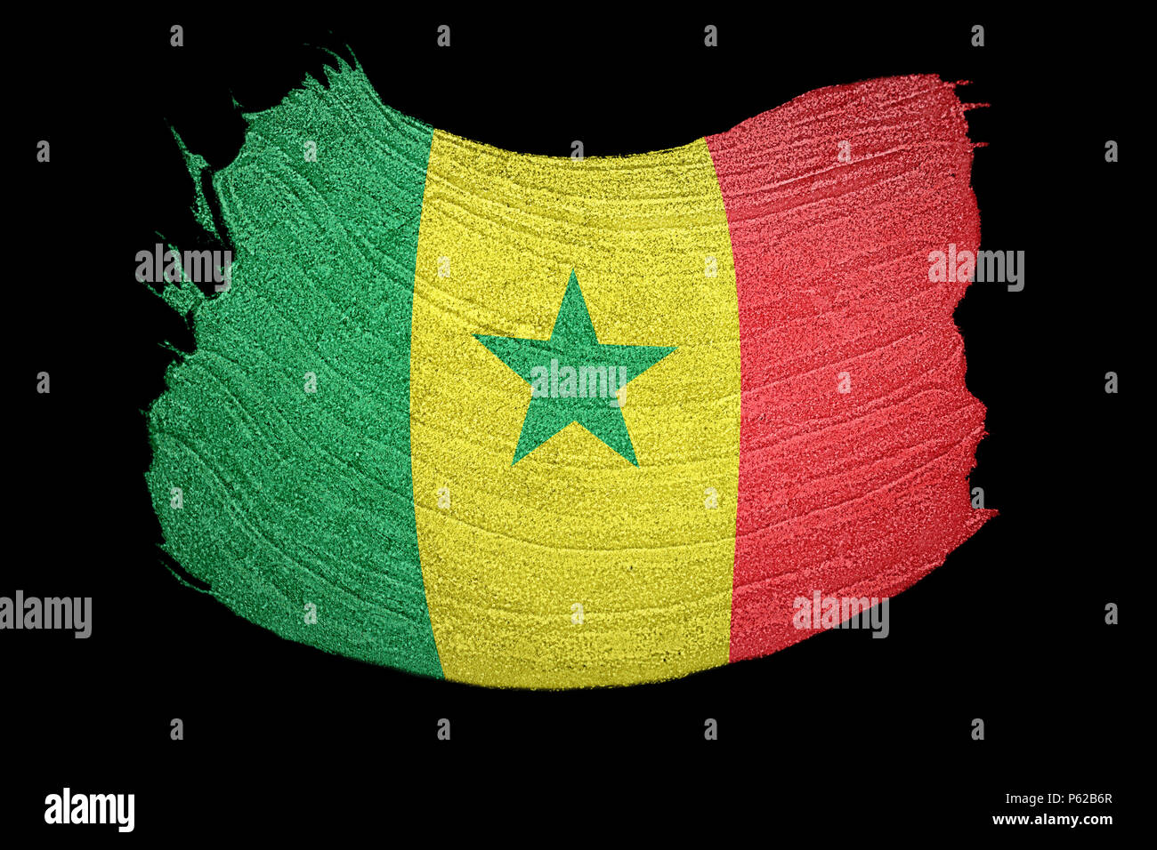 Grunge Senegal Flag Senegal Flag With Grunge Texture Brush