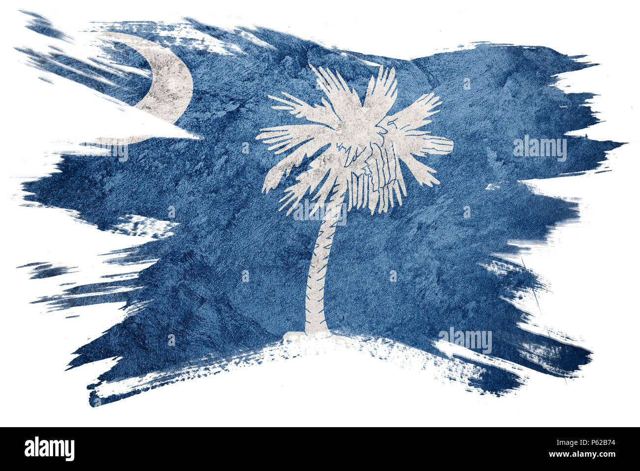 Grunge South Carolina state flag. South Carolina flag brush stroke ...