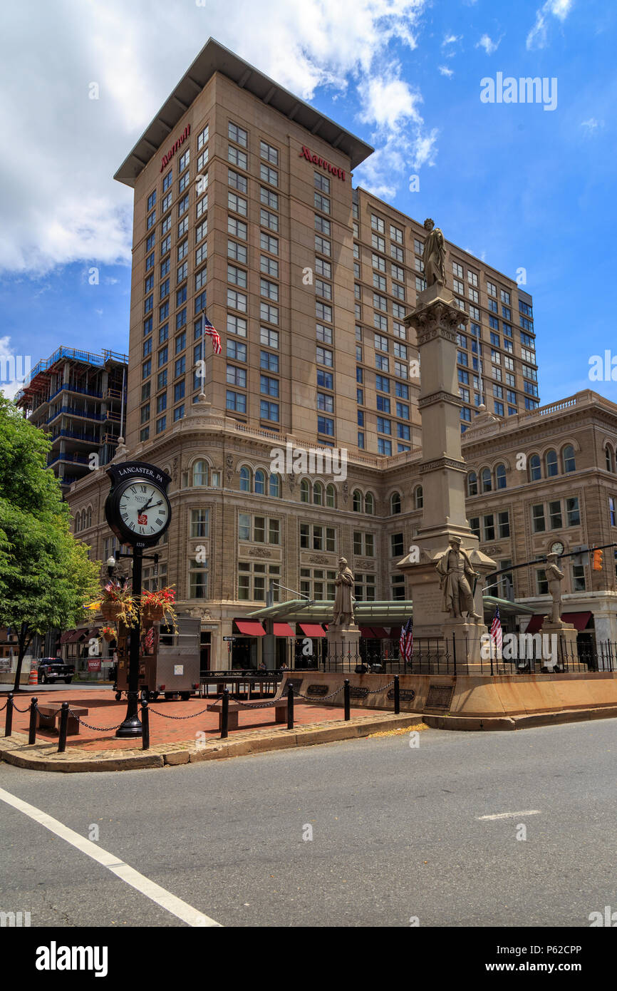 Lancaster, PA, USA June 25, 2018 In downtown Lancaster City, the