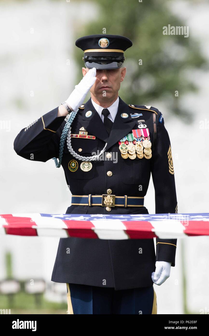 1st Battalion, 3rd U.S. Infantry Regiment (The Old Guard) conducted an Army  Full Honor Funeral on April 4, 2016, at Arlington National Cemetery,  Section 60. The ceremony honored a Korean War soldier