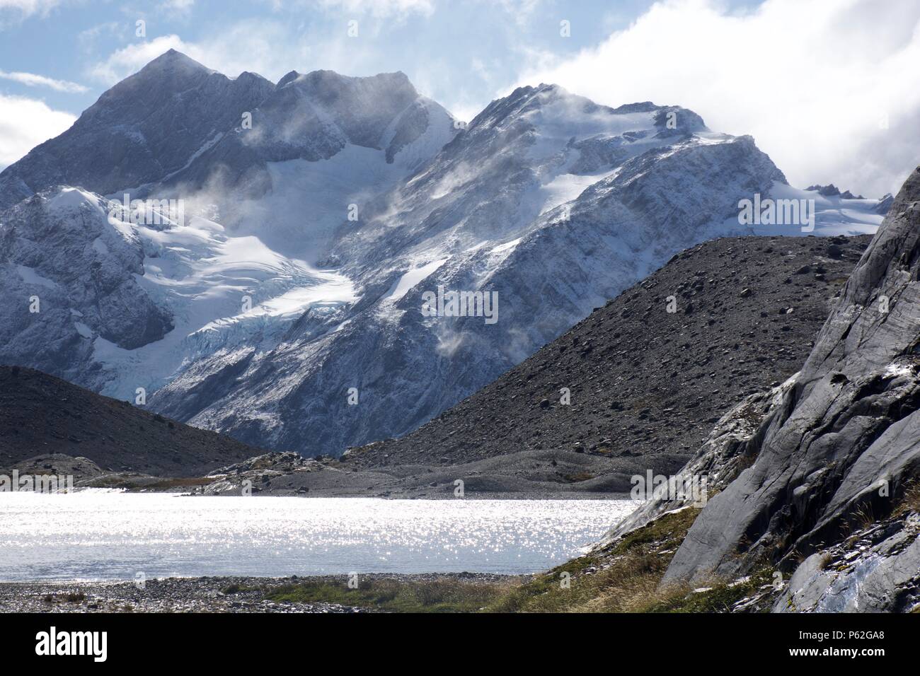 Landscapes of carretera Austral in Patagonia, Chile. Glaciar el tigre, Villa Ohiggins Stock Photo